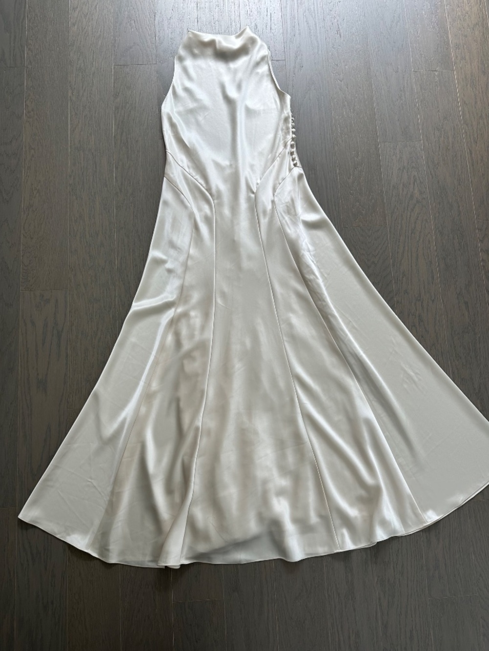 Reformation ROY Satin Wedding Dress Halter Gown Fior Di Latte Ivory With Tags 6 - Picture 2 of 15